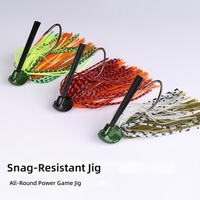 Ruidao Cross-border pour appât vivant pour achigan d'eau douce 7g 10g 14g, Jig anti-herbe avec tête en gel de silicone barbelée, 30 hameçons