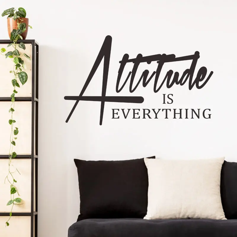 English Slogan Attitude Is Everything Sticker For Room Wall Creative Study Wallpaper For Bedroom Fashion Office Decor Wall Mural