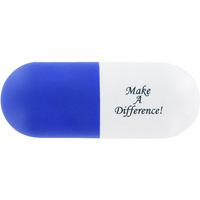 Balle anti-stress en forme de pilule en mousse PU avec logo personnalisé imprimé jouets médicaux promotionnels capsule jouets à presser pour l'éducation des enfants