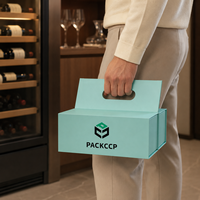 Individuelles Markenlogo Tragbare Magnetische Wein-Geschenkbox Faltbare Quadratische Verpackung Bedruckte Papier-Kartonagen