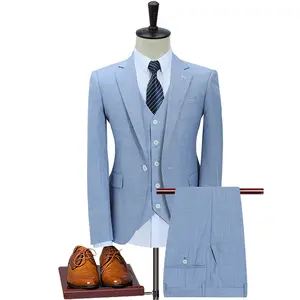 高品质皇家蓝色外套裤子照片设计婚礼土耳其意大利男士办公室套装