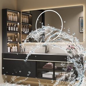 Light luxury minimalist style bathroom cabinet slate seamless ceramic integrated basin painted bathroom cabinet - Product Image 6
