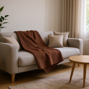 Tela Imitación Lino Ilan 80x100cm Marrón Oscuro Decoración del Hogar - Product Image 3