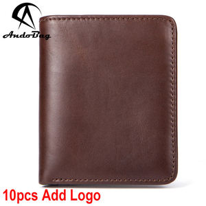 กระเป๋าสตางค์แบบสั้น AndoBag สำหรับผู้ชาย หนังวัวแท้ สไตล์เรโทร ที่ใส่บัตรบาง พร้อมที่หนีบเงิน - Product Image 1
