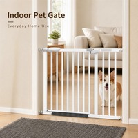 Barrière de sécurité intérieure en acier au carbone épaissi, sans perçage, pour escalier, isolation pour chien, clôture pour animaux de compagnie, porte pour enfant avec fermeture (type : sans)