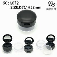 Emballage cosmétique en plastique personnalisé, boîte à poudre vide avec miroir, étui à poudre libre avec tamis, pot, fabrication OEM ODM