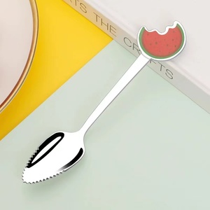 SS304 bébé mignon en acier inoxydable cuillère dentelée cuillère à fruits raisin <span class=keywords><strong>pamplemousse</strong></span> pomme grattoir créatif cuillère à pastèque - Product Image 6