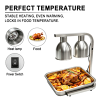 Lampe de maintien au chaud isolante, corps entièrement en acier inoxydable antirouille, résistante aux environnements gras et humides, pour station de chauffage alimentaire OEM/ODM à long terme