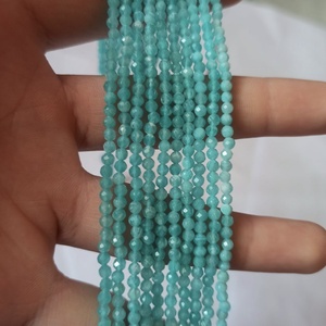 ลูกปัดอะมาโซไนต์แบบเหลี่ยมเพชรพลอยธรรมชาติขนาด4มม. สำหรับเครื่องประดับลูกปัดอัญมณีคุณภาพสูง - Product Image 4
