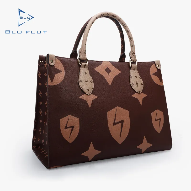 Famous designer luxury large handbags high quality women leather tote bag custom brands color printing women tote bags