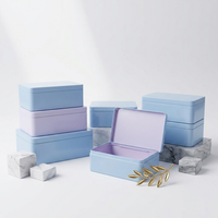 Boîte en métal rectangulaire blanche à couvercle articulé pour bonbons, chocolats, biscuits, gâteaux, boîte de rangement alimentaire pour les fêtes, boîte cadeau avec logo personnalisé