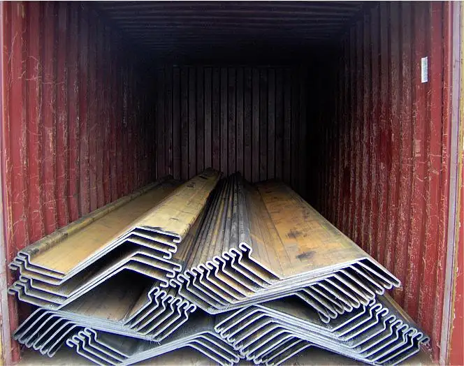 Большой запас листового сваи типа 2 400*100*10,5 Sy295 Sy390 горячекатаный для строительства стальной листовой сваи типа U Z