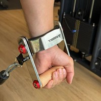 Accesorio de cable para elevación lateral con mango, para máquina de gimnasio, para hombros, con agarre de acero y madera, para entrenamiento de fuerza