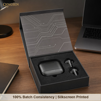 Caja de Regalo Rígida con Cierre Magnético, Impresa en Serigrafía Gris Oscuro Personalizada, Caja de Empaque Premium para Auriculares Electrónicos y Dispositivos Tecnológicos