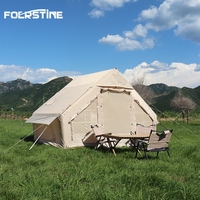 Tente Gonflable de Glamping Extérieur 6,3 m² en Oxford 420D, Étanche et Anti-UV, Montage Facile, Camping 4-6 Personnes