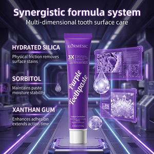 KORMESIC Pasta Dental Blanqueadora Morada de 100g, Marca Privada OEM, Aliento Fresco, Limpieza Profunda, Fragancia Duradera, Espuma Abundante - Product Image 4