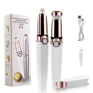 Tondeuse à sourcils électrique 2 en 1 Rechargeable Mini Portable Women Indolore Epilator Facial Hair Remover Machine