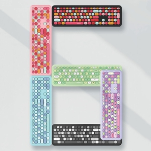 MOFii — ensemble <span class=keywords><strong>clavier</strong></span> <span class=keywords><strong>et</strong></span> <span class=keywords><strong>souris</strong></span> <span class=keywords><strong>sans</strong></span> <span class=keywords><strong>fil</strong></span>, 666 touches, couleur rouge à lèvres, style Punk, pour le bureau, 110 Original - Product Image 2