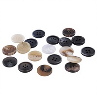 Boutons de costume classiques ronds en polyester imitation corne de tortue, attaches durables pour vêtements, boutons en résine à 4 trous