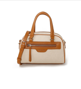 蒙娜丽莎奢华斜挎包翻盖手提包大容量人造革高品质时尚保龄球包 - Product Image 1