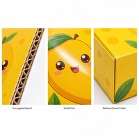 Op maat gemaakte bedrukte stevige geschenkverpakking voor Keitt Mango premium fruitverpakkingen, cartoonontwerp deksel en bodem, groothandel OEM