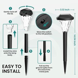 Lámpara Solar LED de Gran Capacidad, IP65 Impermeable, Decoración de Jardín para Exteriores, Batería AAA, Luz Cálida Regulable de 3500K - Product Image 4