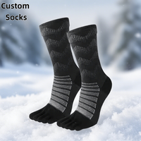Chaussettes de randonnée d'hiver à cinq orteils respirantes personnalisées de haute qualité Chaussettes en laine mérinos pour sports de plein air