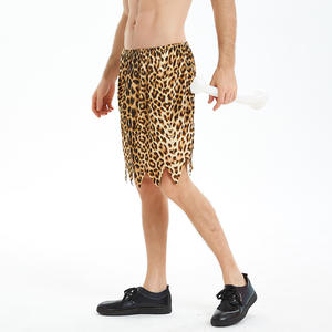 Costume de Caveman pour <span class=keywords><strong>homme</strong></span>, jupe à imprimé tigre, Halloween, préhistorique, tribal, cosplay, fête, déguisements - Product Image 3