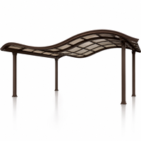 Auvent moderne durable en aluminium à pente unique, sur mesure, imperméable et résistant au soleil, pour les zones de stationnement commerciales et communautaires