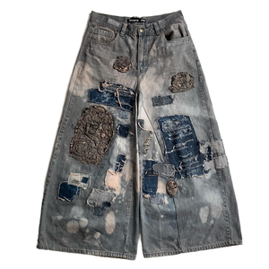 DiZNEW Guangzhou - Jeans de Hombre al por Mayor, Estilo Vintage con Parches, Talla Grande 4XL, Jeans de Pierna Ancha para Hombre - Product Image 1