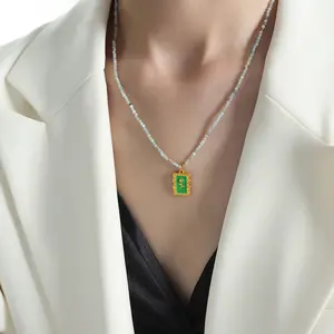 Wholesale Latest Joker Accessories Female Round Brand Pendant Handmade Necklace