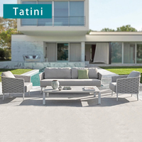 Canapé d'extérieur en corde tressée, résistant aux intempéries, pour cour, jardin, piscine, hôtel, villa, patio, mobilier de loisirs
