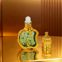 Flacon d'Attar de Luxe 8ml, Bouteille d'Huile de Parfum Style Arabe, Flacon d'Huile d'Attar à Bille en Forme de Pomme