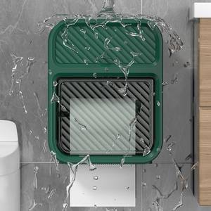 กล่องเก็บกระดาษทิชชูติดผนังกันน้ำมีตะขอติดผนังแบบไม่เจาะติดสำหรับห้องน้ำ - Product Image 2