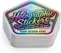 Autocollants holographiques personnalisés de haute qualité en PET résistant à l'huile, impression couleur, pour étiquettes d'emballage informatique avec logo personnalisé