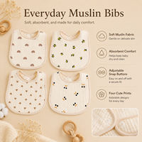 100% bavoirs en coton biologique Bandana bave pour bébés tout-petits réglables 6 couches absorbants lavables bavoirs en mousseline douce personnalisés