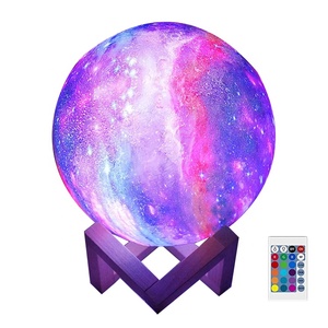 Alta calidad precio barato 15cm 16 colores recargable remoto táctil Tap Control 3D <span class=keywords><strong>LED</strong></span> Luna luz galaxia lámpara - Product Image 1