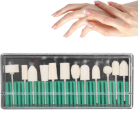 Ensemble de 12 accessoires pour outils électriques, têtes de polissage abrasives, feutre de laine moyen dur/souple, forme de balle, embout de perceuse à ongles