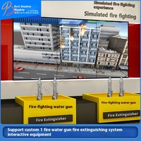 Équipement interactif de formation à la sécurité incendie d'intérieur 3D Simulation d'incendie animatronique en plastique pour la sélection de la direction du vent