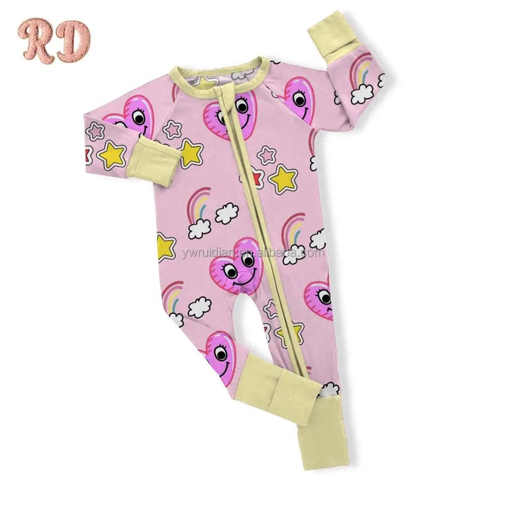 RD Einteiliger Jumpsuit Baby Bambus-Pjama Baby-Jungenbekleidung 0-3 Monate Neugeborenes Babykleidung Strampelanzüge