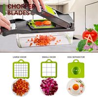 Hachoirs à Aliments Multifonctionnels OEM/ODM, Outils pour Couper les Légumes et les Fruits, Coupe-Pommes de Terre, Trancheuse avec 8 Lames, Panier Passoire pour Salade