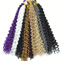 Extensions de cheveux synthétiques ondulés de 14 pouces pour tresses au crochet, doux, volumineux, sans nœuds, bouclés, en gros