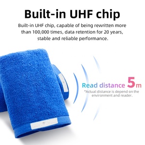 Wyuan <span class=keywords><strong>UHF</strong></span> RFID giặt <span class=keywords><strong>tag</strong></span> thụ động không thấm nước dệt vải nút Silicone có thể giặt quần áo nhãn cho khách sạn Linen quản lý - Product Image 2