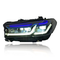 Phares modifiés SJC V2 Auto Part LCI F90 pour BMW Série 5 G30 2021-2023, double couleur jaune et blanc, avec sourcil bleu