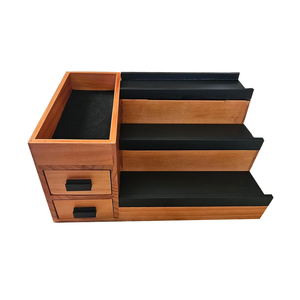 Organizador de Colonia de madera de 3 niveles para hombres, organizador de perfumes con almacenamiento de cajones, organizador de soporte de Colonia incluye espacio de almacenamiento oculto - Product Image 1