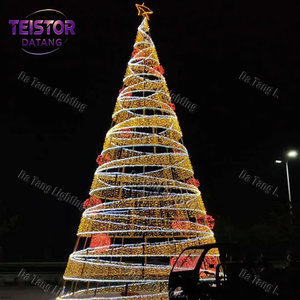 Arbre de Noël en forme de cône avec éclairage LED intégré pour la décoration extérieure des fêtes - Product Image 6