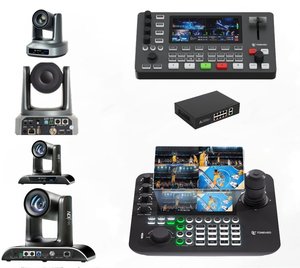 USD2379免费送货套件 = 2pcs 4K 30X变焦PTZ凸轮 + 2pcs 4K 20X变焦PTZ凸轮 + PTZ操纵杆控制器 + 视频混合器切换器 + PoE开关 - Product Image 1