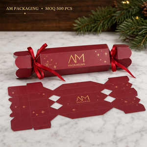 Caja de Regalo de Navidad Personalizada, Empaque Plano de Papel, Cinta para Atar, Papel Recubierto con Relieve para Recuerdos de Fiesta - Product Image 4