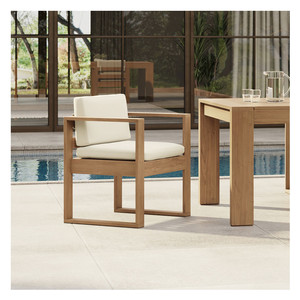 Ensemble de salle à manger d'extérieur en bois massif moderne pour patio, hôtel et jardin - Product Image 1