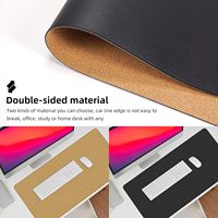 Tapis de souris en cuir personnalisé avec logo, grand format, antidérapant, imperméable, en similicuir, XXL, pour usage au bureau